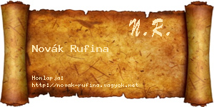 Novák Rufina névjegykártya